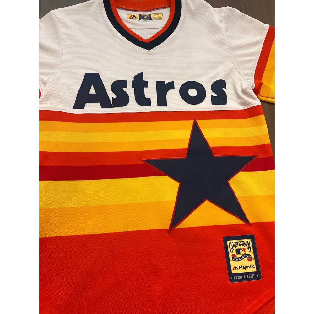 Majestic Houston Astros Cooperstown Collection Rainbow Jersey Altuve Mens Small